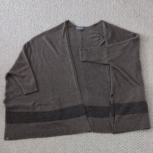 Brown Open Front Cardigan